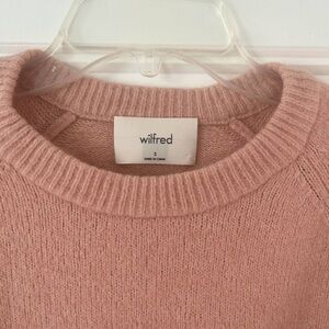 Aritzia Wilfred crew neck balloon sleeve sweater dusty pink rose sz small